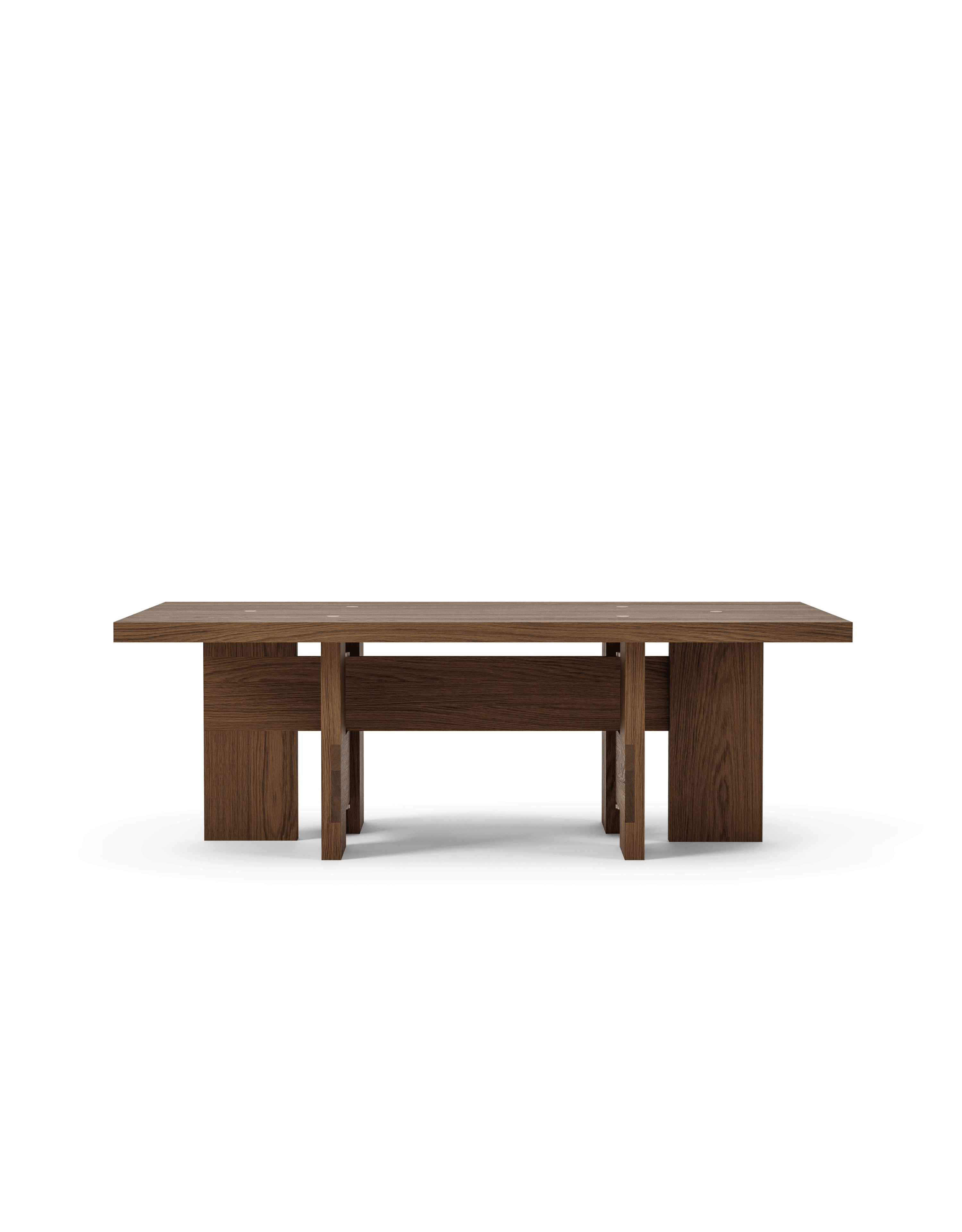 Mio Rectangular Coffee Table, Dark Stained Solid Oak, Stained Oak