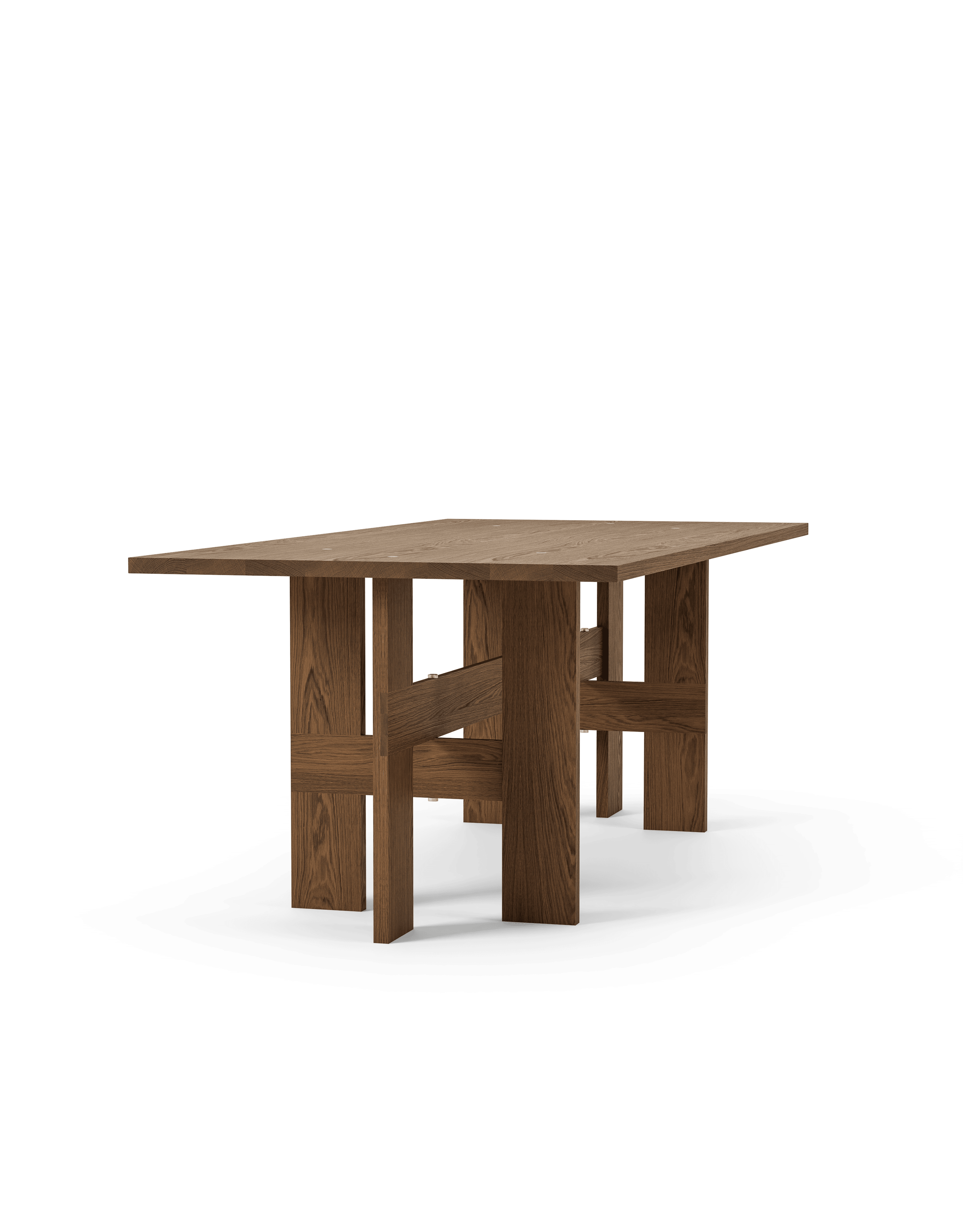 Mio Rectangular Table L200, Dark Stained Solid Oak, Stained Oak
